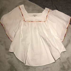 Madewell Women’s Pom-Pom butterfly top. XS